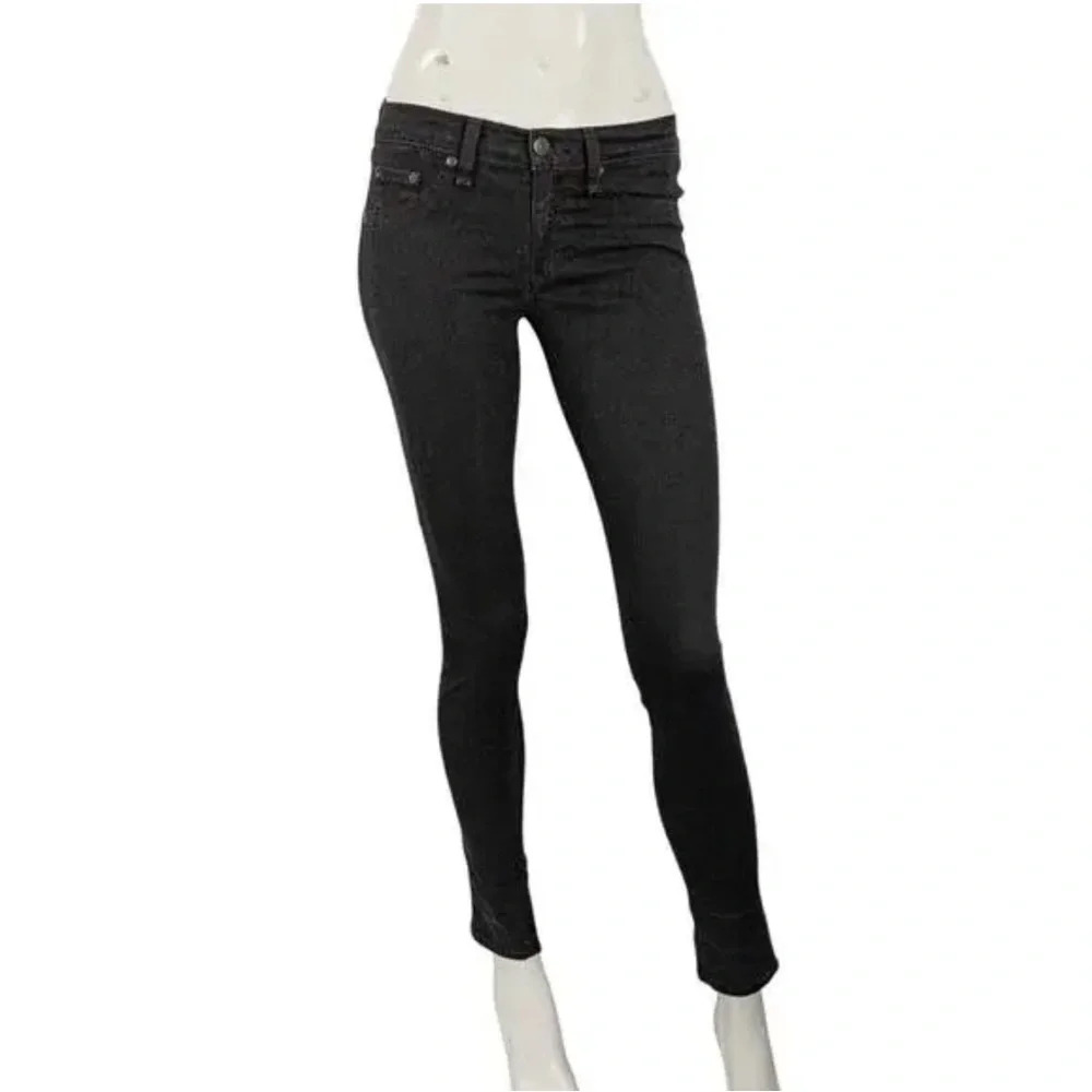 Rag & Bone Women's Skinny Legging Jeans Chevron Ombre Black Stretch SZ 26
